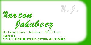 marton jakubecz business card